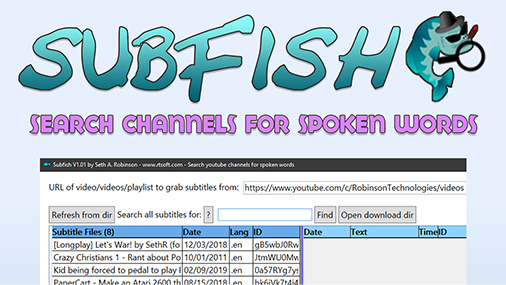 Subfish:  Search youtube channels for spoken words, export clips to Premiere/DaVinci Resolve timeline